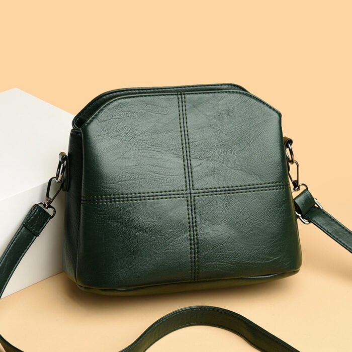 New Women's Bag Fashion Bucket Bag Multi-layer All-match Korean Style Middle-aged Mother Bag Soft Leather Women's Shoulder Bag Crossbody Bag - Image 3