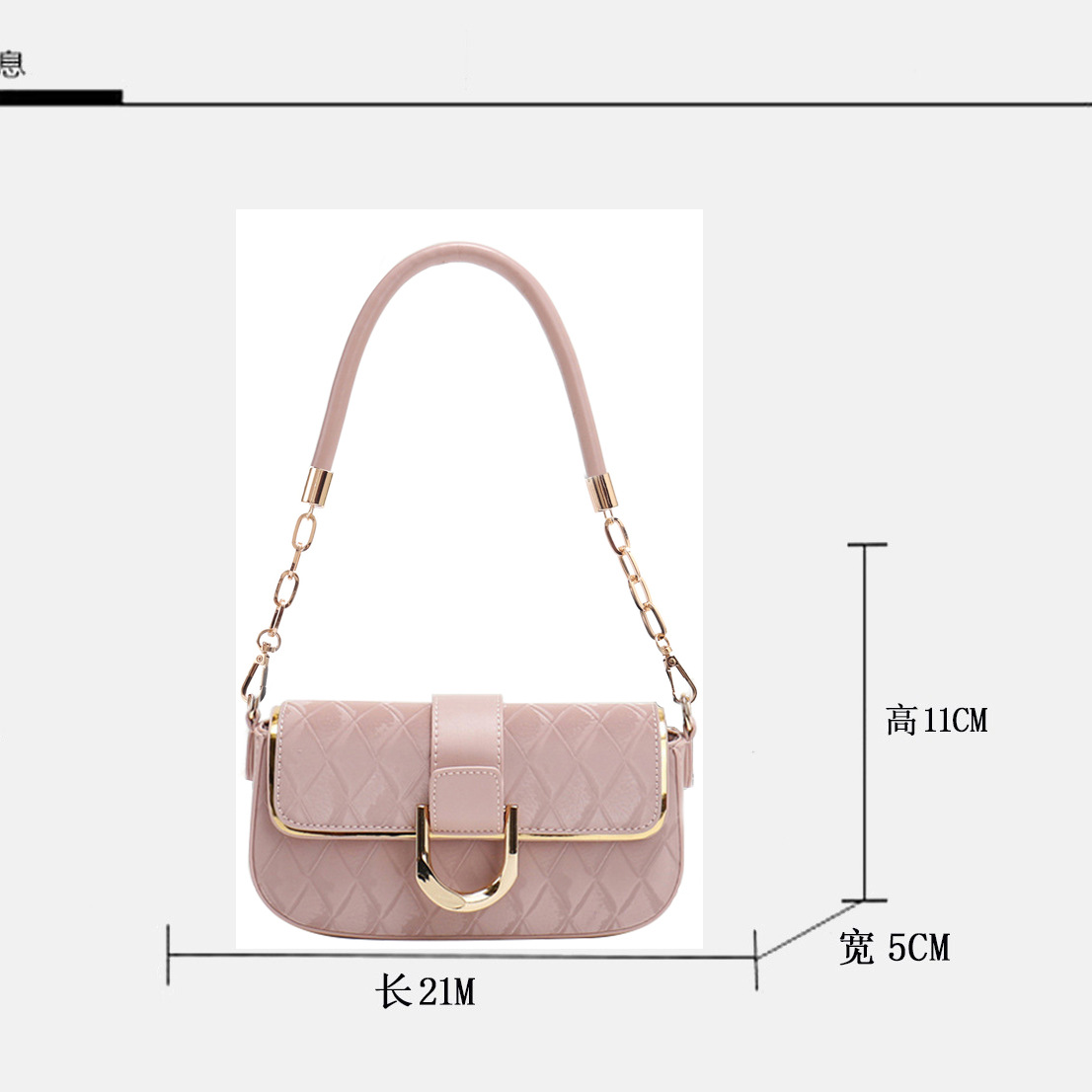Office worker white collar elegant shoulder bag new advanced rhombus chain underarm bag simple western style small square bag for women - Image 4