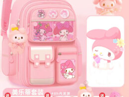 Cross-Border Foreign Trade Large-Capacity Schoolbags for Primary School Students, Boys and Girls, Burden Reduction for Grades 1, 3 and 6, Spine Protection, Melody Children's Shoulders