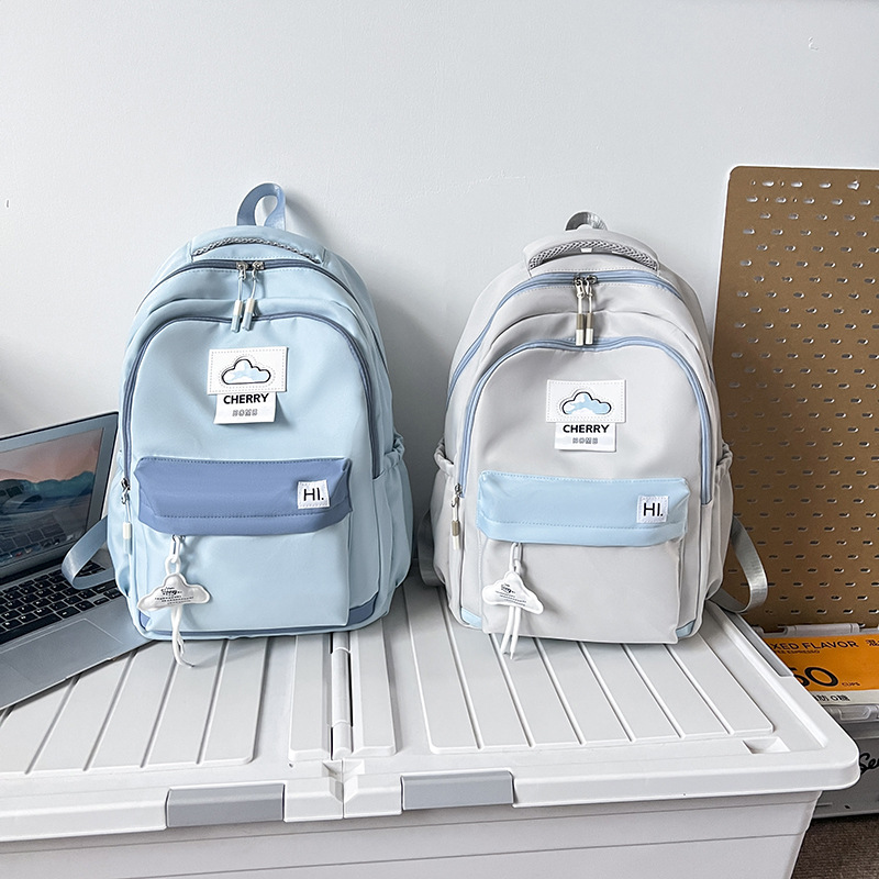 Schoolbag Female Junior High School Backpack 2024 New Lightweight Simple College Student Backpack Fashion Travel Leisure,School Backpacks,Kids' Backpacks