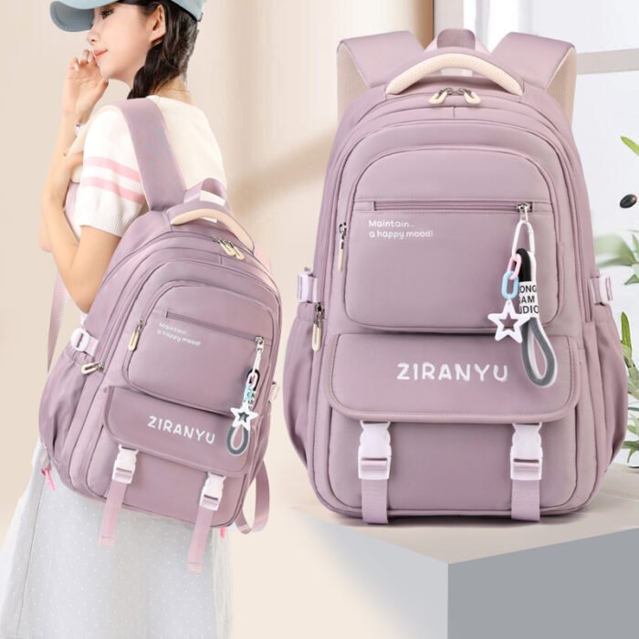 Cross-Border Primary School Student Schoolbags for Grades 3-6, Large-Capacity Junior and High School Casual Schoolbags, Burden-Reducing Large-Capacity Backpacks for Women,School Backpacks,Kids' Backpacks - Image 1