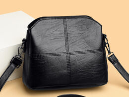 New Women's Bag Fashion Bucket Bag Multi-layer All-match Korean Style Middle-aged Mother Bag Soft Leather Women's Shoulder Bag Crossbody Bag