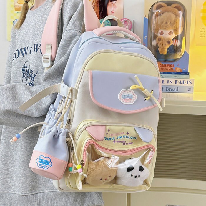 O1CN01QjqQAx1O62XIYcP08_2217488701655-0-cib.jpg Dopamine Pain Bag Backpack 2025 New Large Capacity Backpack Cute Junior High School Student Senior high school Student Women's Schoolbag,School Backpacks,Kids' Backpacks - Image 1