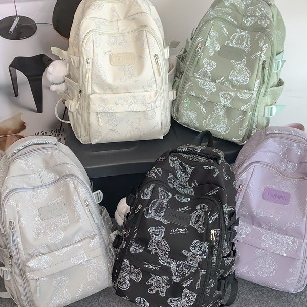 High-looking small fresh backpack girls' lightweight large capacity junior and senior high school student schoolbag trendy cool casual backpack,School Backpacks,Kids' Backpacks - Image 4