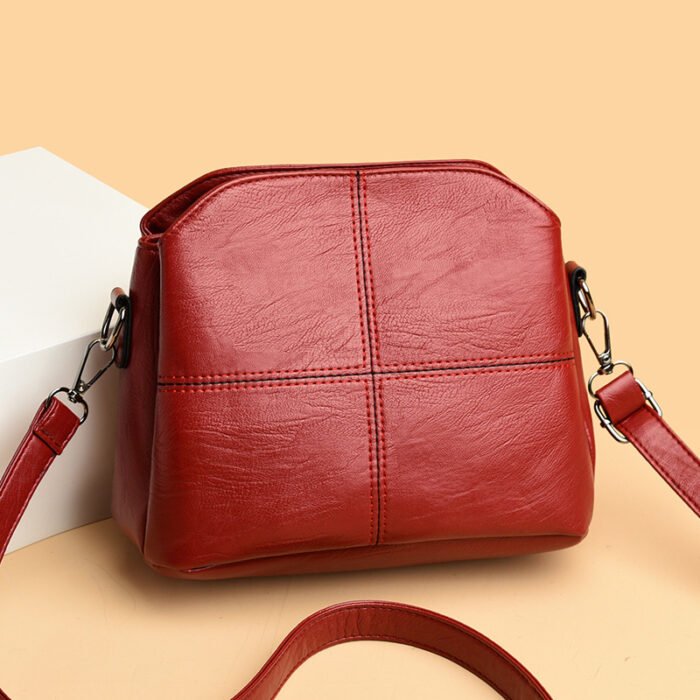 New Women's Bag Fashion Bucket Bag Multi-layer All-match Korean Style Middle-aged Mother Bag Soft Leather Women's Shoulder Bag Crossbody Bag - Image 2