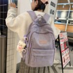 Cross-border in stock wholesale backpack male junior high school students trend large capacity schoolbag female high school students 2024 new,School Backpacks,Kids' Backpacks - Image 3