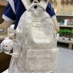 High-looking small fresh backpack girls' lightweight large capacity junior and senior high school student schoolbag trendy cool casual backpack,School Backpacks,Kids' Backpacks
