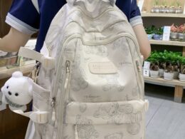 High-looking small fresh backpack girls' lightweight large capacity junior and senior high school student schoolbag trendy cool casual backpack,School Backpacks,Kids' Backpacks