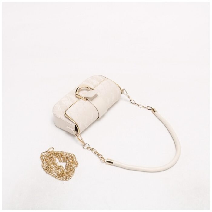 Office worker white collar elegant shoulder bag new advanced rhombus chain underarm bag simple western style small square bag for women - Image 3