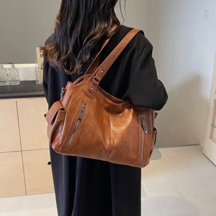 Women's Bag Pu Leather Shoulder Crossbody Bag Large Capacity Tote Bag Women's Work Commuter Handbag