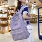 High-looking small fresh backpack girls' lightweight large capacity junior and senior high school student schoolbag trendy cool casual backpack,School Backpacks,Kids' Backpacks - Image 2