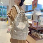 Cross-border in stock wholesale backpack male junior high school students trend large capacity schoolbag female high school students 2024 new,School Backpacks,Kids' Backpacks - Image 2