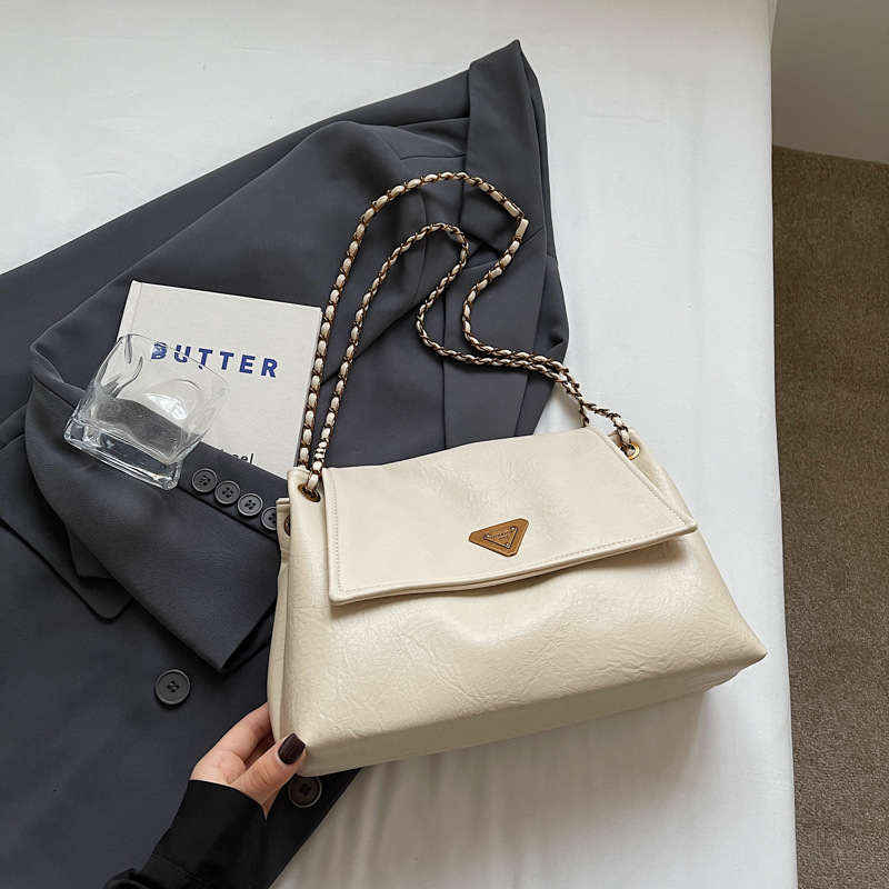 Winter Pure Color Large Capacity Foreign Style New Trendyy Armpit Women's Bag Work Clothing Chain Wandering Shoulder Tote Bag - Image 2