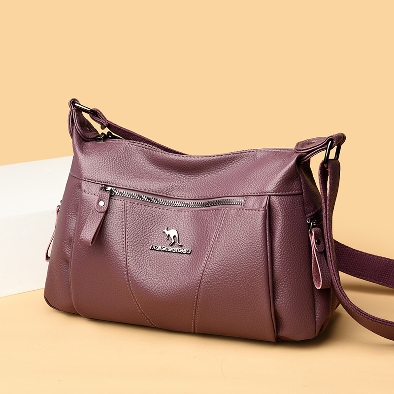 Cross-border Genuine Leather Bag Women's 2025 New Fashion Women's Bag All-match Middle-aged Mother's Bag Large Capacity Shoulder Crossbody Bag - Image 2