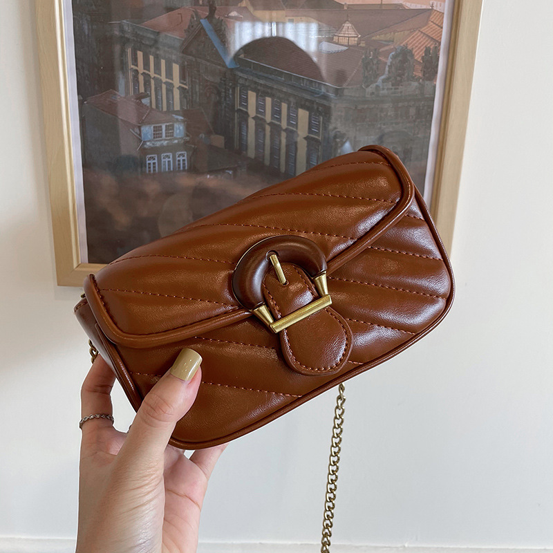 New Trendy Accessible Luxury Summer Women's Bag Versatile Small Fragrant Style Embroidery Thread Chain Design Crossbody Mini Small Bag - Image 3