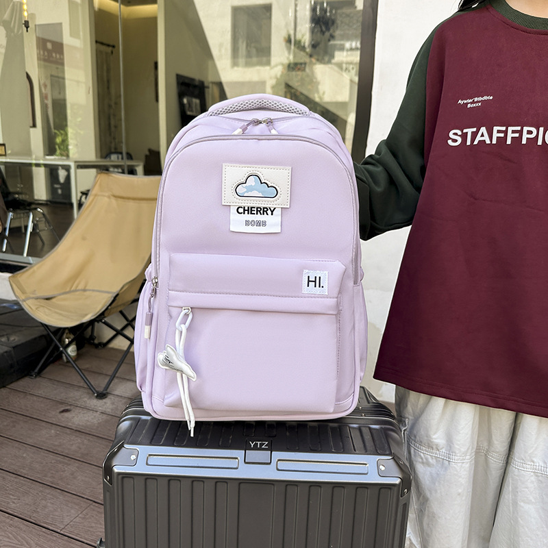 Schoolbag Female Junior High School Backpack 2024 New Lightweight Simple College Student Backpack Fashion Travel Leisure,School Backpacks,Kids' Backpacks - Image 3