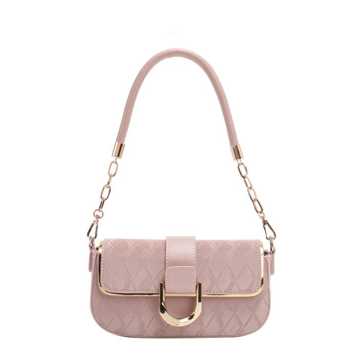 Office worker white collar elegant shoulder bag new advanced rhombus chain underarm bag simple western style small square bag for women - Image 1