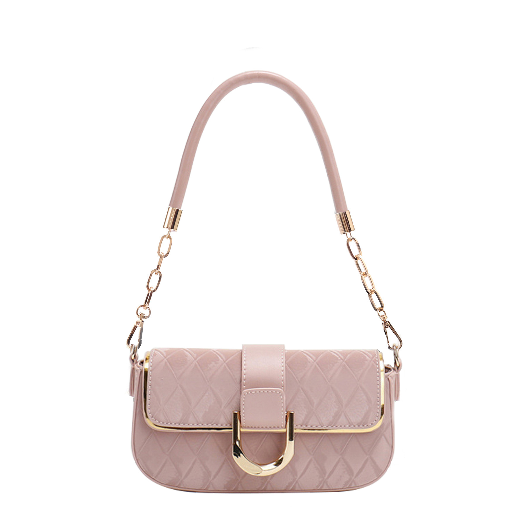 Office worker white collar elegant shoulder bag new advanced rhombus chain underarm bag simple western style small square bag for women