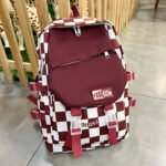 new fashion Korean style cross-border business simple chessboard large capacity trendy student backpack,School Backpacks,Kids' Backpacks - Image 2