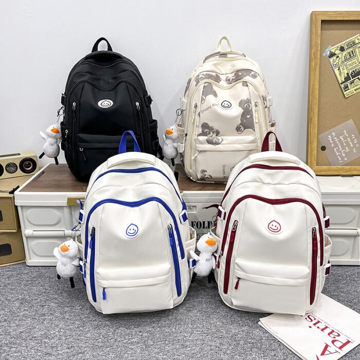 Senior high school Junior High School Students Schoolbag for Primary School Students Women's Japanese Style Large Capacity Backpack Korean Style Ins Retro Simple Backpack for Men - Image 2