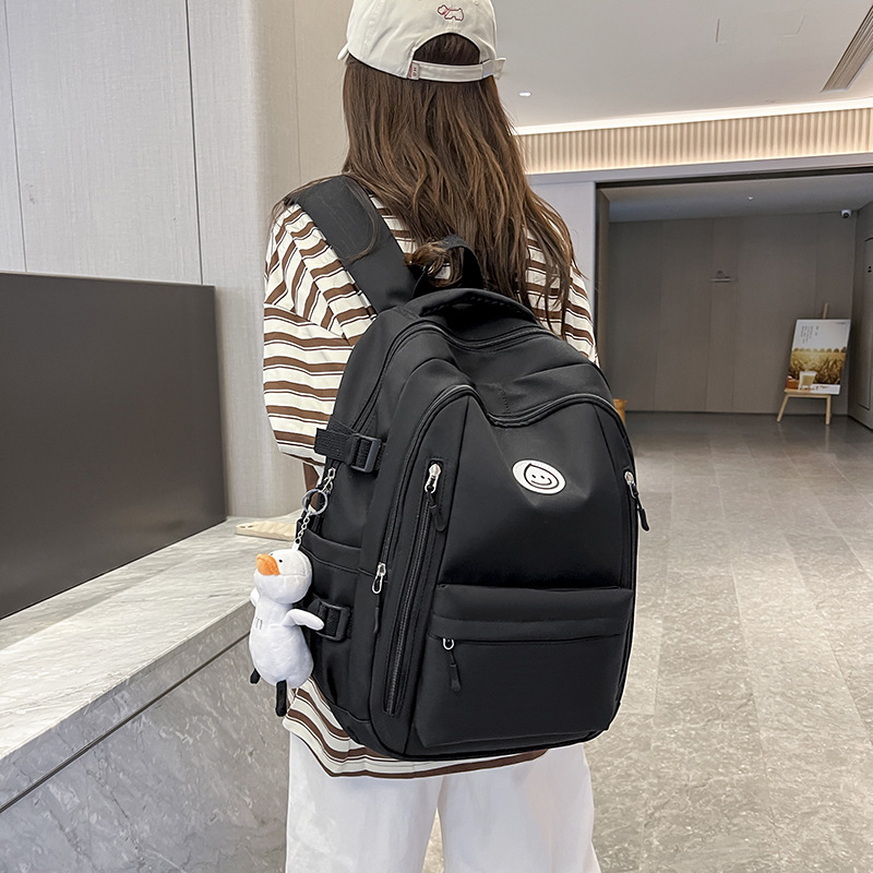 Senior high school Junior High School Students Schoolbag for Primary School Students Women's Japanese Style Large Capacity Backpack Korean Style Ins Retro Simple Backpack for Men - Image 4