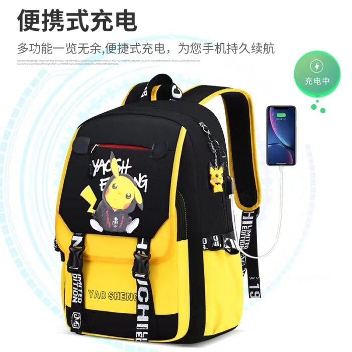 Pkq Schoolbag Primary School Students' Spine Protection and Burden Reduction for Grades 1, 2, 3 to 6, Trendyy Lightweight Boys and Girls Kidsren's Schoolbag - Image 4