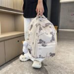 Senior high school Junior High School Students Schoolbag for Primary School Students Women's Japanese Style Large Capacity Backpack Korean Style Ins Retro Simple Backpack for Men - Image 3