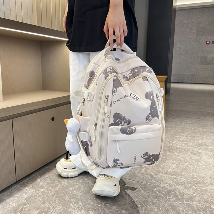 Senior high school Junior High School Students Schoolbag for Primary School Students Women's Japanese Style Large Capacity Backpack Korean Style Ins Retro Simple Backpack for Men - Image 3