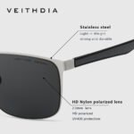 Hd Nylon Polarized Sunglasses for Men, Anti-Uv Square Stainless Steel Douyin Cross-Border Live Broadcast Spot 8245 - Image 5