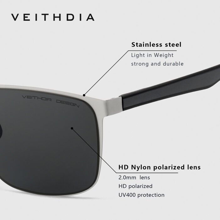 Hd Nylon Polarized Sunglasses for Men, Anti-Uv Square Stainless Steel Douyin Cross-Border Live Broadcast Spot 8245 - Image 5
