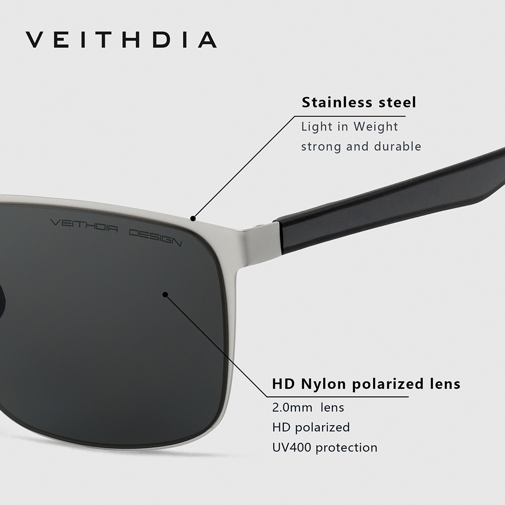 Hd Nylon Polarized Sunglasses for Men, Anti-Uv Square Stainless Steel Douyin Cross-Border Live Broadcast Spot 8245 - Image 5