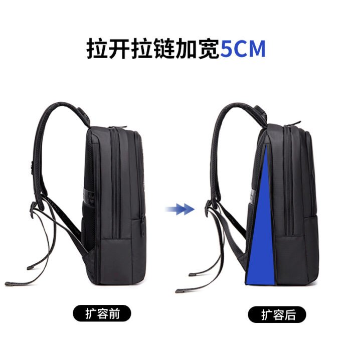 Arctic Hunter Business Men's Backpack Water-Repellent Large Capacity Expandable Travel Backpack Simple Computer Bag - Image 2