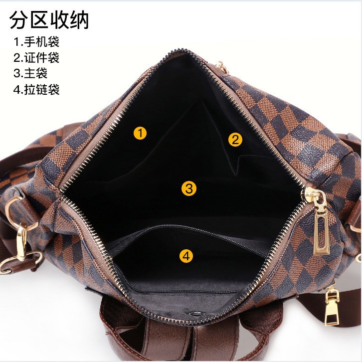 Cross-border Fashion European and American Retro Backpack Women's High-end Printed Large-capacity Women's Bag Multi-use All-match Commuter Backpack - Image 4