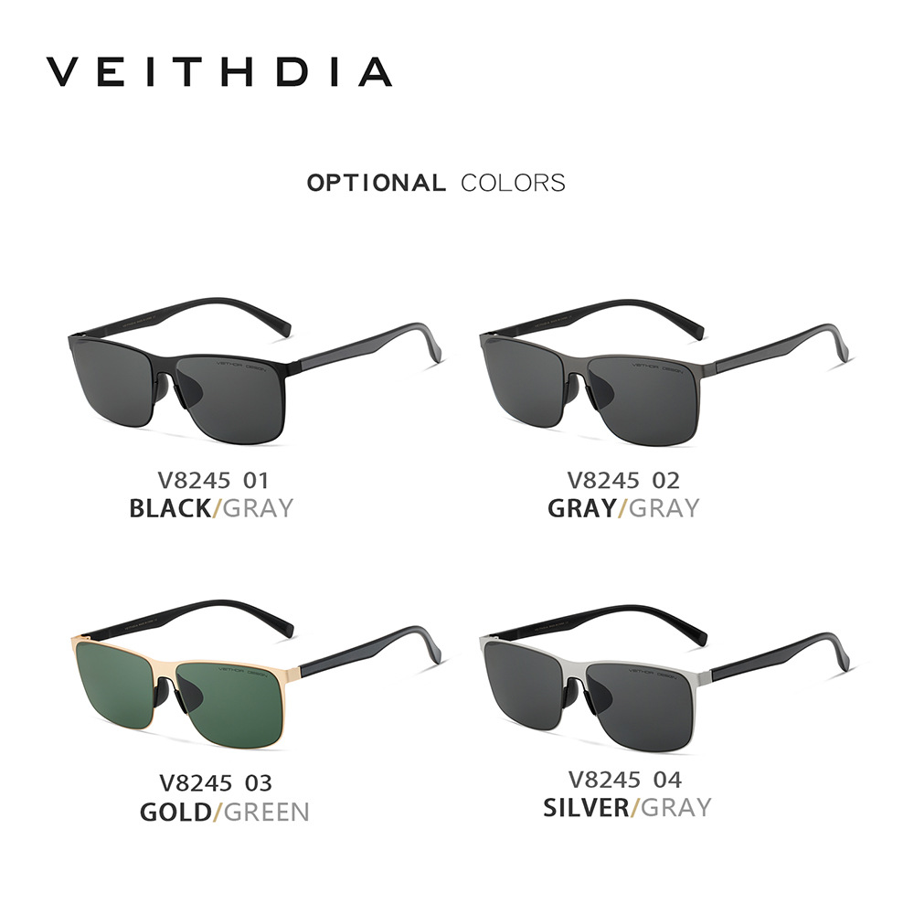 Hd Nylon Polarized Sunglasses for Men, Anti-Uv Square Stainless Steel Douyin Cross-Border Live Broadcast Spot 8245 - Image 4