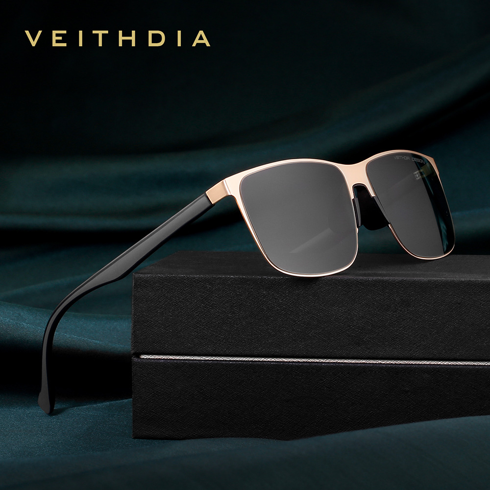 Hd Nylon Polarized Sunglasses for Men, Anti-Uv Square Stainless Steel Douyin Cross-Border Live Broadcast Spot 8245