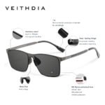 Men's Square Frame Elastic Stainless Steel High-Definition Nylon Polarized Sunglasses Anti-Uv Cross-Border Live Broadcast Spot 8226 - Image 3