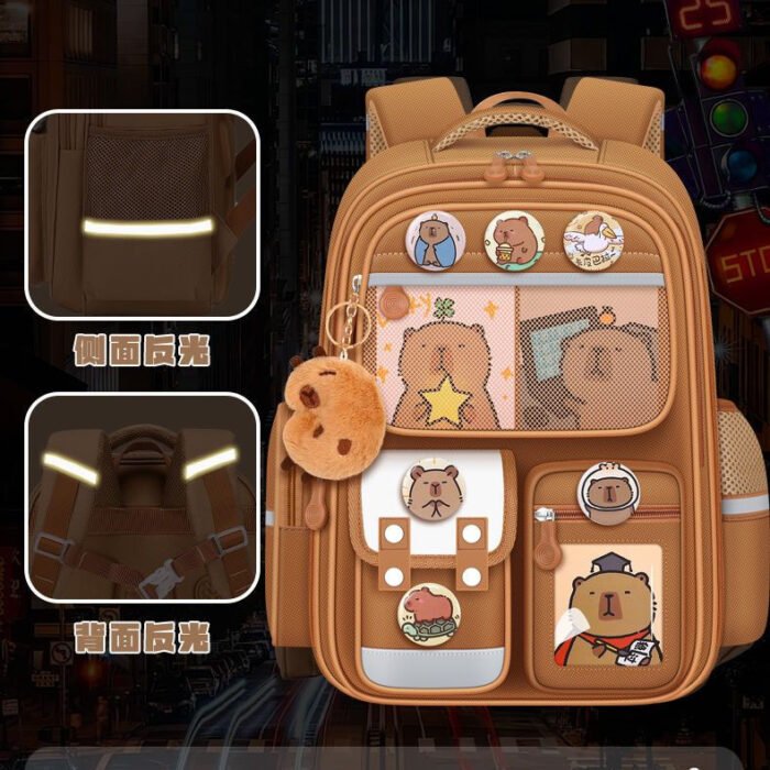 New Kapibala Schoolbag Primary School Students Grade 1, 3 and 6 Large Capacity Spine Protection Boy and Girl Backpack Backpack - Image 3
