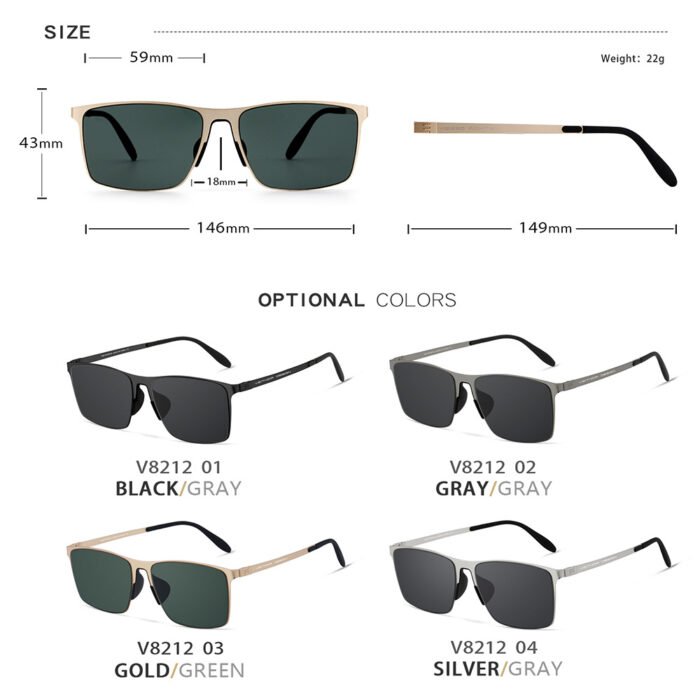 Metal High-Definition Sunglasses Nylon Polarized Men's Sun Protection Uv Sports Square Frame Glasses Live Broadcast Ready Stock 8212 - Image 4