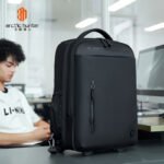 business trolley backpack men's and women's travel backpack waterproof belt wheel trolley bag - Image 4