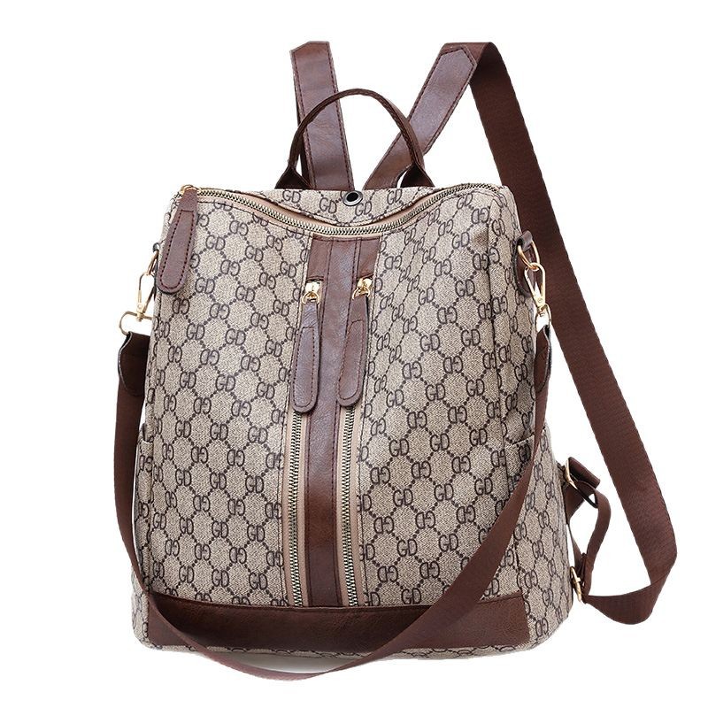 Cross-border Fashion European and American Retro Backpack Women's High-end Printed Large-capacity Women's Bag Multi-use All-match Commuter Backpack - Image 5