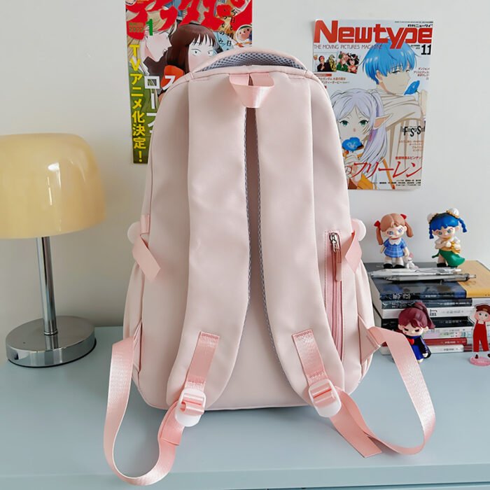 New College Style Backpack for Women, Small Fresh Multi-Compartment Primary School Student, Junior High School Student School Bag, Korean Style Lightweight Backpack - Image 3