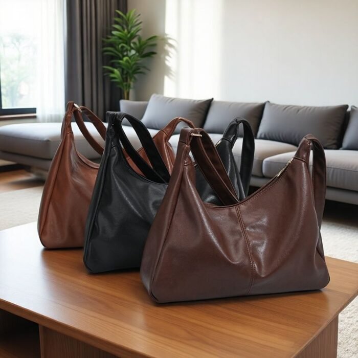 Cross-Border Handbag Retro Pu Trendy Soft Leather Shoulder Bag Large Capacity Tote Bag Lazy Ladies Shoulder Bag Factory Direct Sale - Image 1