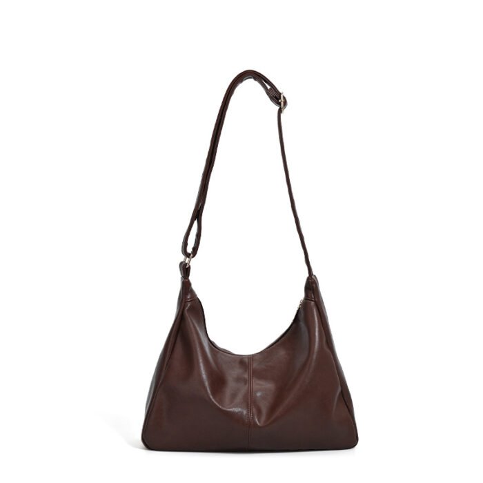 Cross-Border Handbag Retro Pu Trendy Soft Leather Shoulder Bag Large Capacity Tote Bag Lazy Ladies Shoulder Bag Factory Direct Sale - Image 5