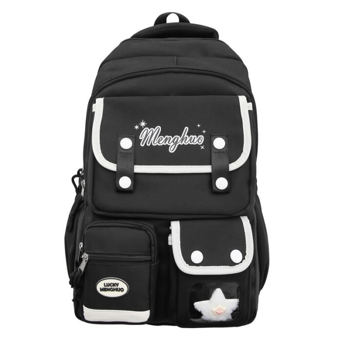 College Cute Large-Capacity Computer Schoolbag for Middle and High School Students, Casual and Versatile Backpack, Commuting Sweet Tutoring Bag - Image 5