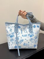 Casual Large Capacity Tote Bag Women's 2025 New Fashion Printed Cross-Border Large Bag Handbag Women's Shoulder Bag - Image 5