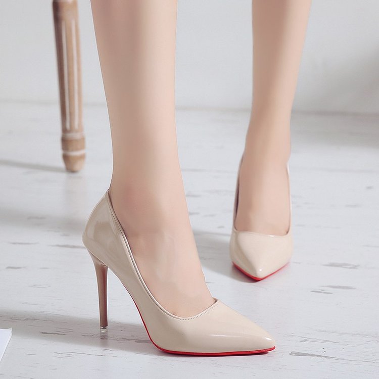 Red-Soled High-Heeled Shoes for Women, Comfortable and Not Tiring for the Feet, with Thin Heels, Spring 2026, Black Heels, Large Size, Pointed Toe, Sizes 41-43, Shallow Mouth - Image 4