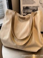 Casual Large Capacity Bag Women's Summer Fashion Shoulder Bag Simple All-match Canvas Tote Bag College Students' School Bag