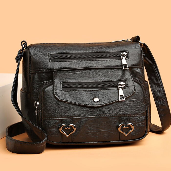 Middle-Aged and Elderly Women's Bags, Cross-Body Bags, Soft Leather Versatile Multi-Pocket Shoulder Bags, Women's Mother Bags, Travel Backpacks - Image 3