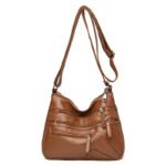 Middle-Aged and Elderly Women's Bags 2026 New Style Women's Soft Leather Backpack Large Capacity Single Shoulder Crossbody Bag Middle-Aged Mother's Bag - Image 5