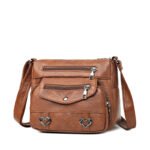 Middle-Aged and Elderly Women's Bags, Cross-Body Bags, Soft Leather Versatile Multi-Pocket Shoulder Bags, Women's Mother Bags, Travel Backpacks - Image 5